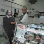 Willy visited Burchall's in Westfield Street. John Burchall has always been a wonderful supporter of the Smithy, and donates pies to be sold at our annual events.