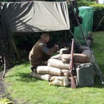 Paul the Groundskeeper in Home Guard uniform, protecting his turf from invasion